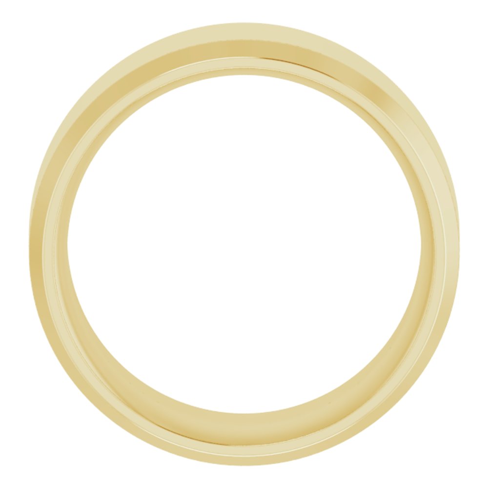 18K Yellow 9 mm Beveled-Edge Comfort-Fit Flat Band Size 11