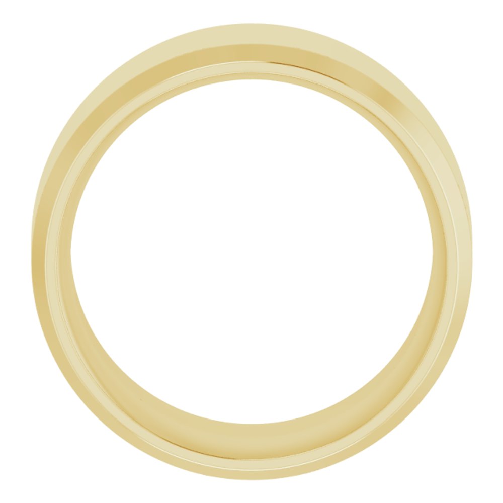 14K Yellow Gold 10 mm Beveled-Edge Comfort-Fit Flat Band Size 6