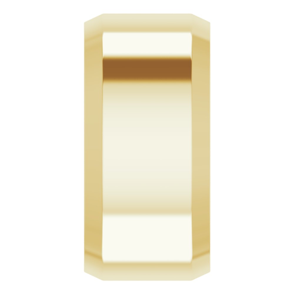 14K Yellow Gold 10 mm Beveled-Edge Comfort-Fit Flat Band Size 6