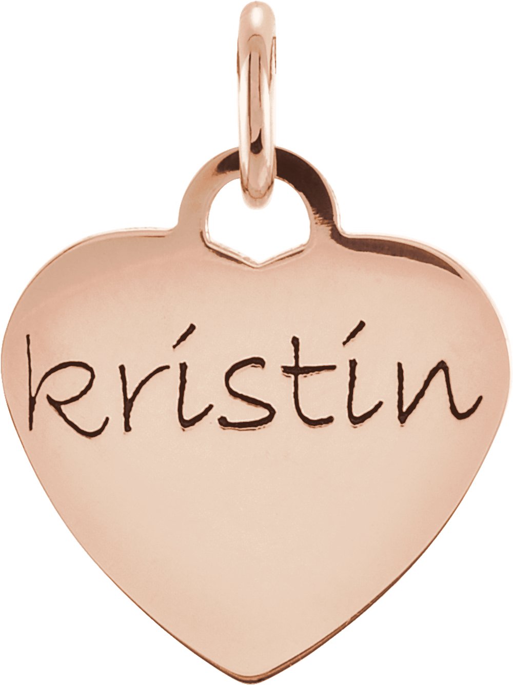 14K Rose Posh Mommy® Engravable Small Heart Pendant