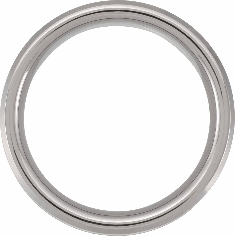 Tungsten 8 mm Beveled-Edge Velvet Antler Wood Inlay Comfort-Fit Flat Band Size 7