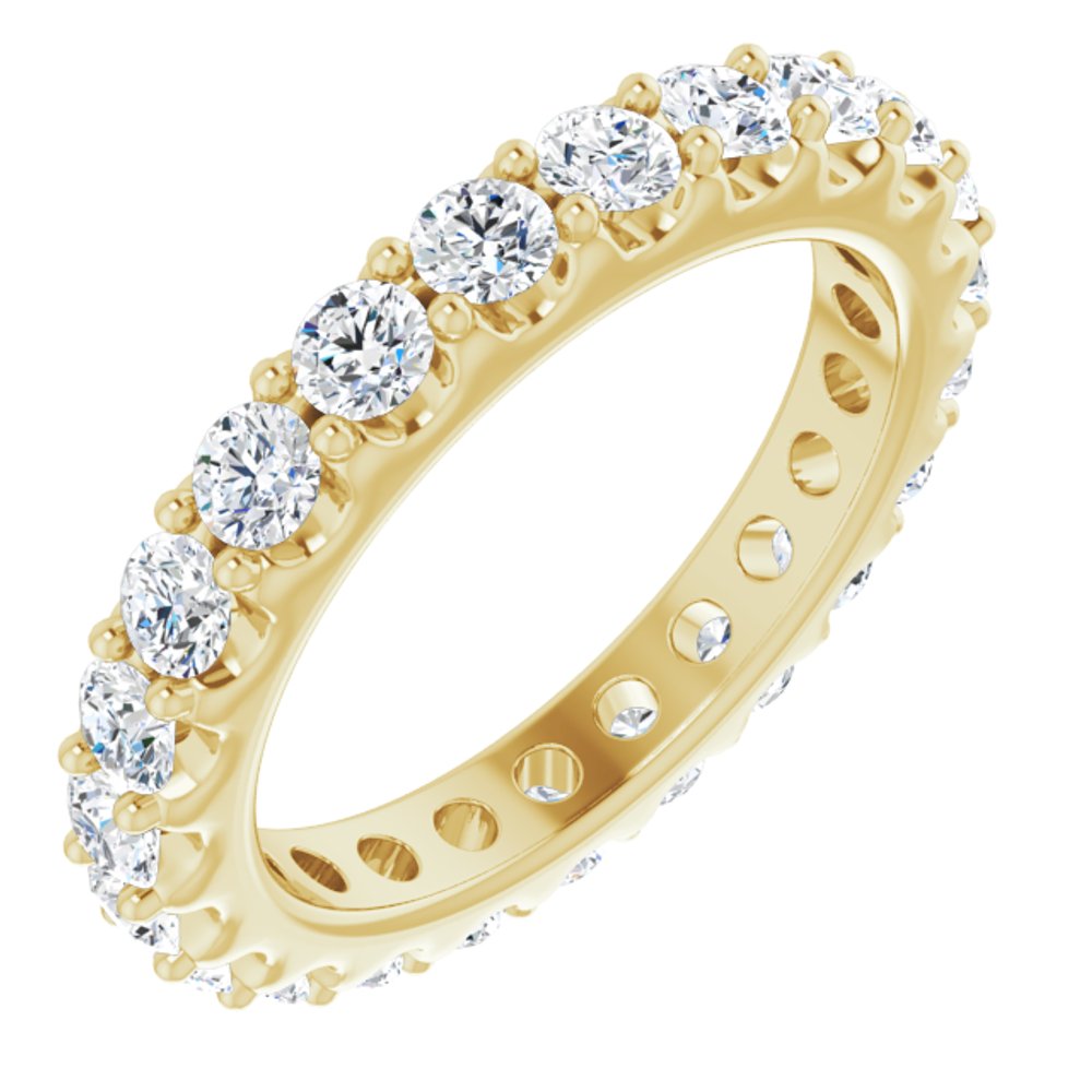 14K Yellow Gold 1 3/8 CTW Natural Diamond Eternity Band Size 4.5