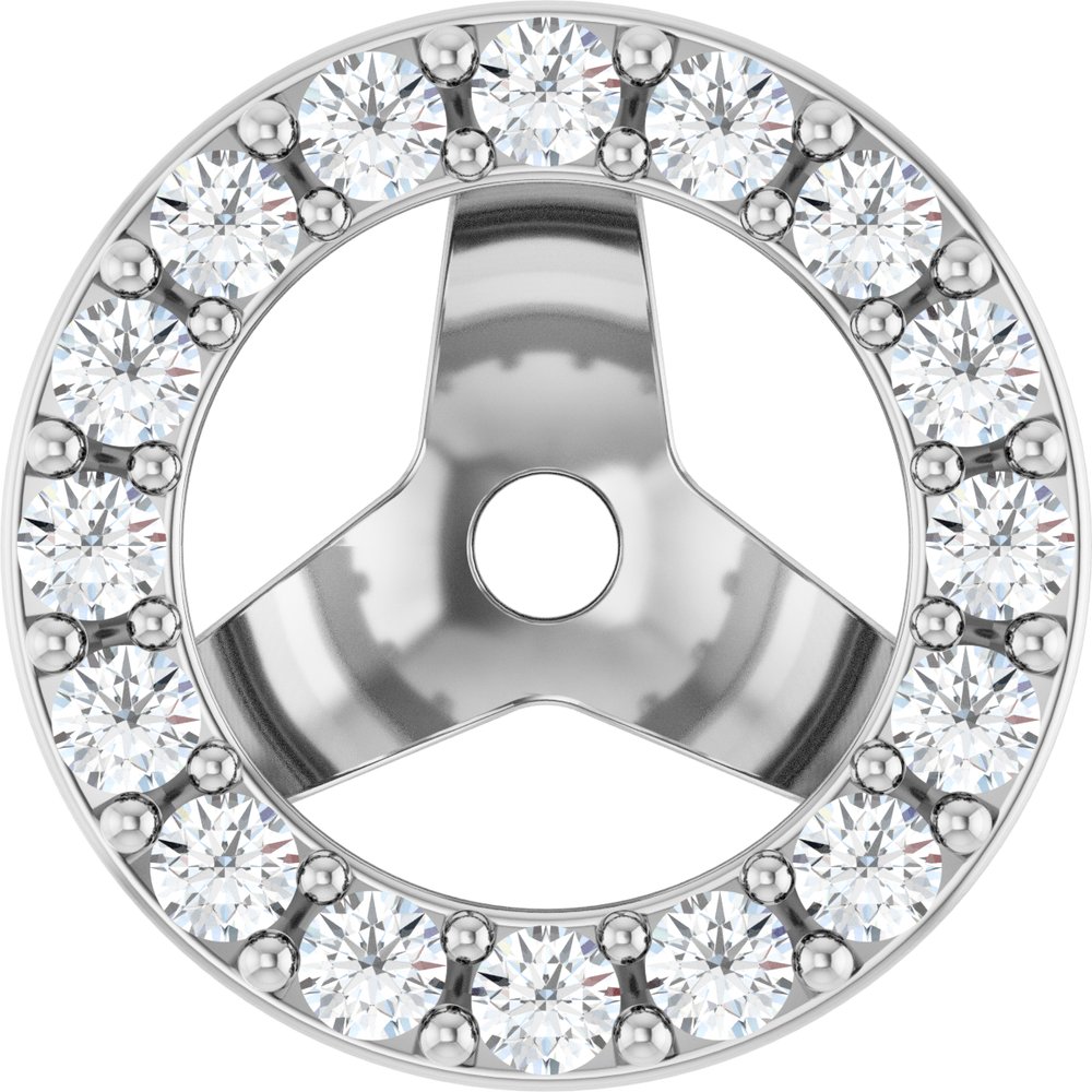 14K White Gold 1/4 CTW Lab-Grown Diamond Halo-Style Earring Jackets