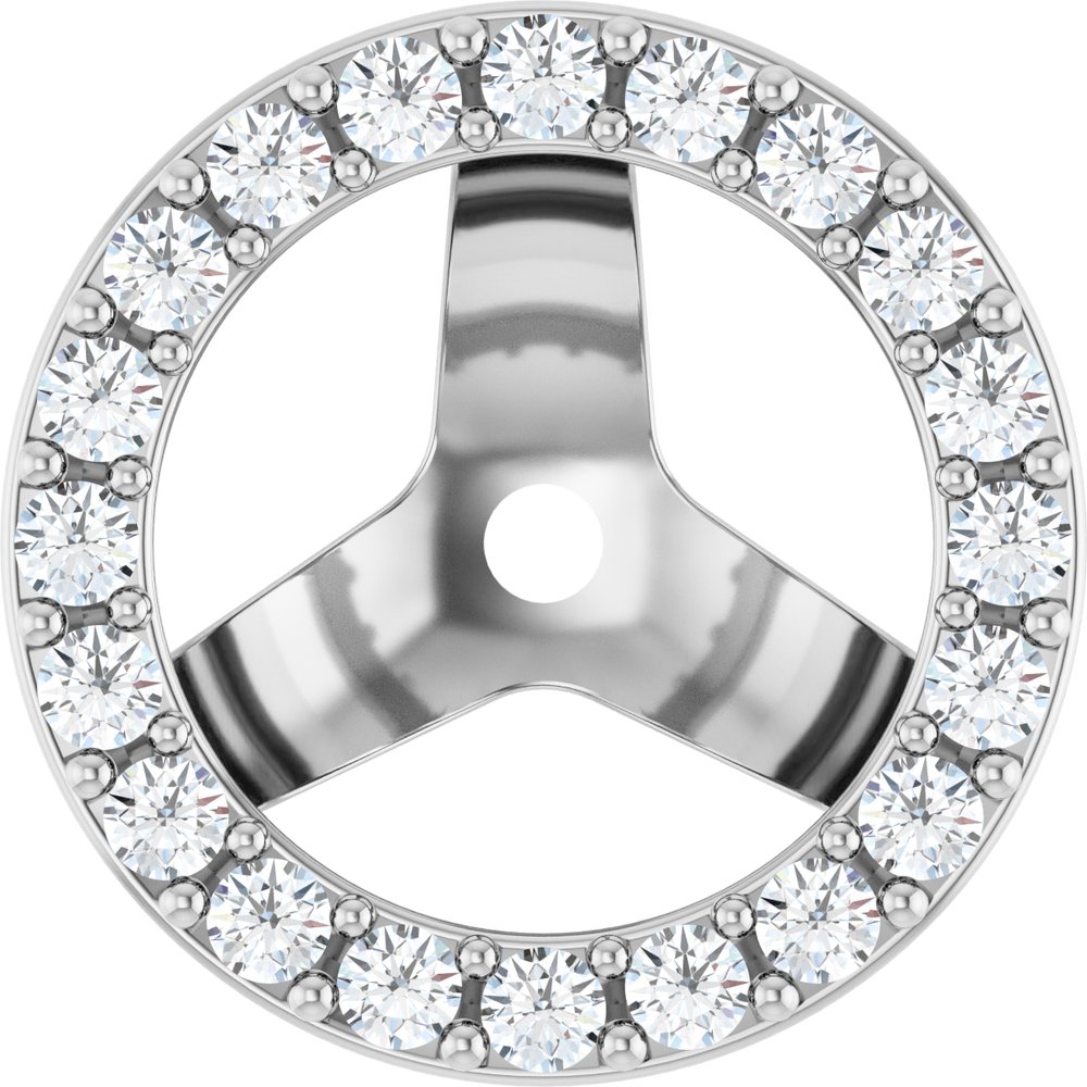 14K White 1/4 CTW Natural Diamond Halo-Style Earring Jackets