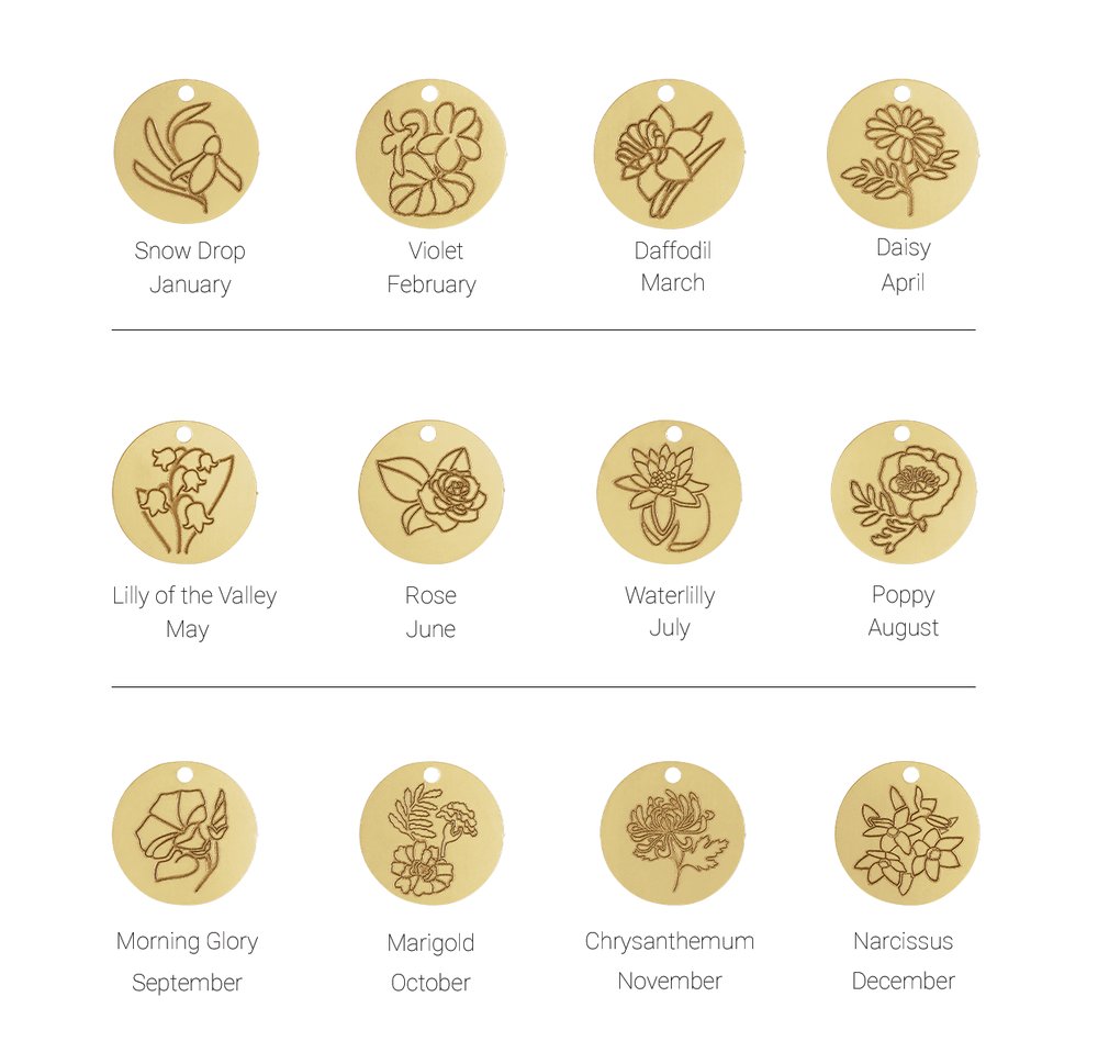 14K Yellow Poppy August Birth Flower Pendant