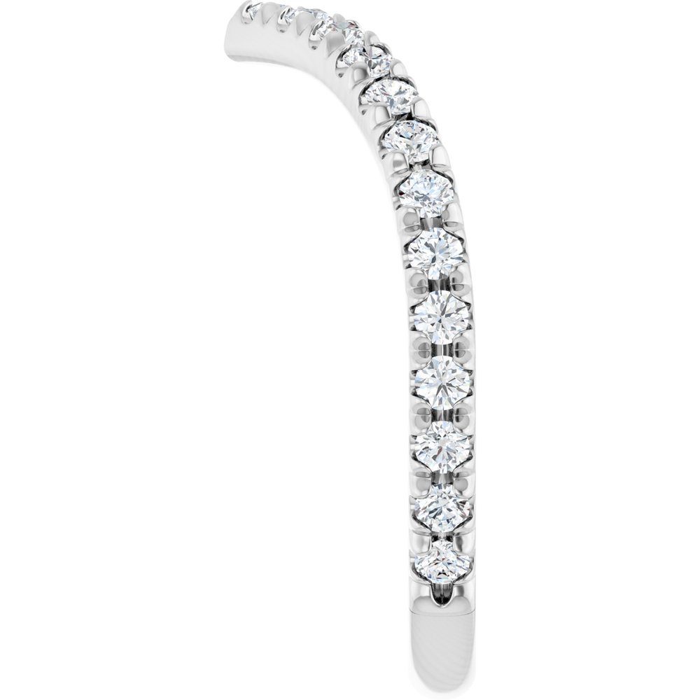 14K White Gold 3/8 CTW Natural Diamond French-Set Contour Band