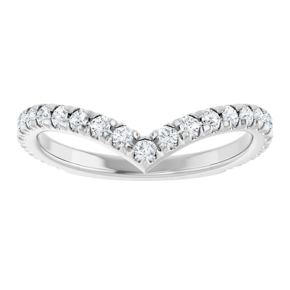 14K White Gold 1/2 CTW Lab-Grown Diamond French-Set Contour Band