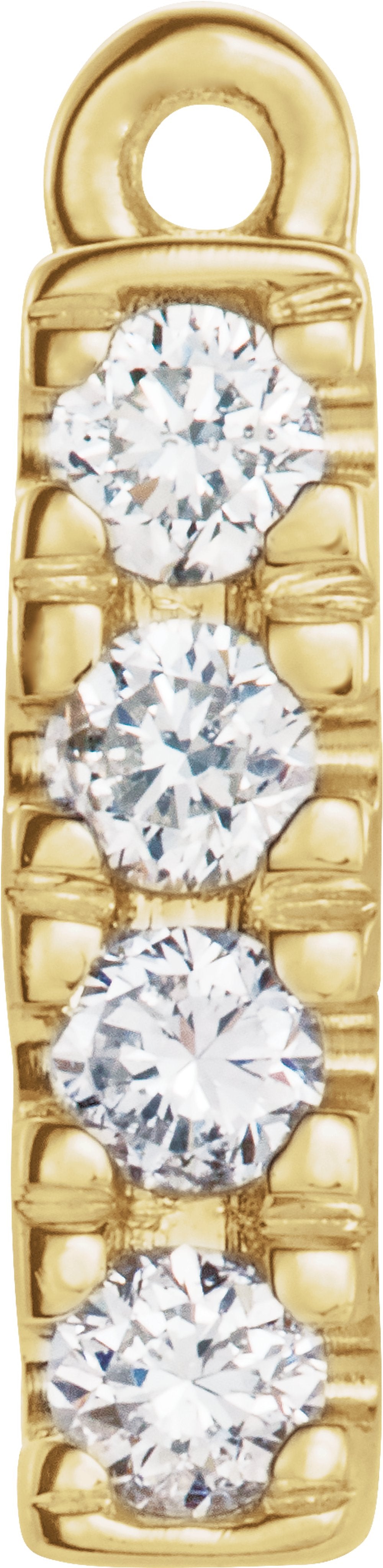 14K Yellow .05 CTW Natural Diamond Bar Dangle