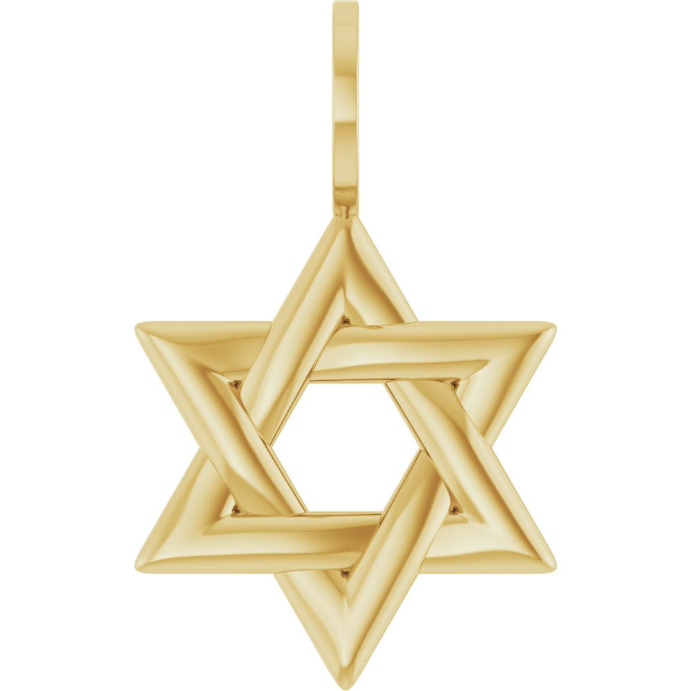 14K Yellow Star of David Pendant