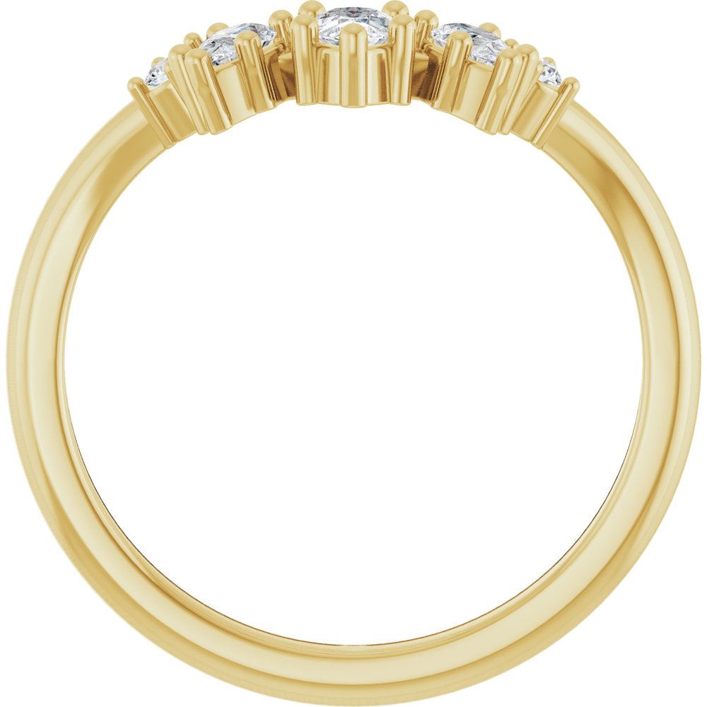 14K Yellow Gold 3/8 CTW Natural Diamond Contour Band
