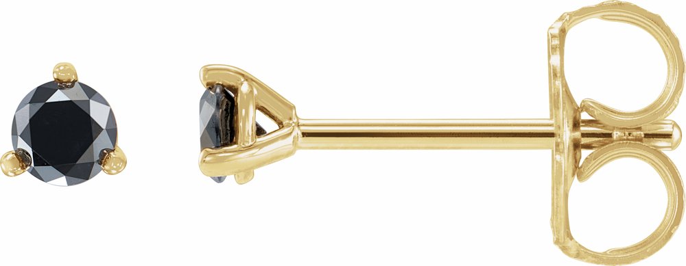 14K Yellow 1/3 CTW Natural Black Diamond Earrings