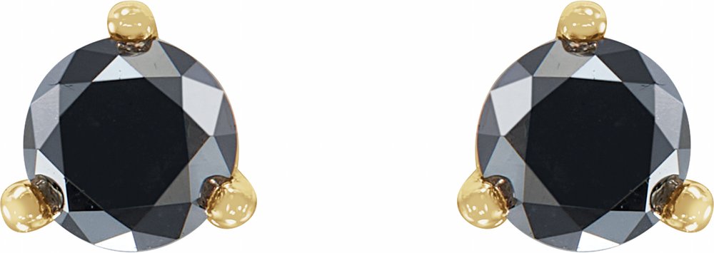 14K Yellow 1/3 CTW Natural Black Diamond Earrings