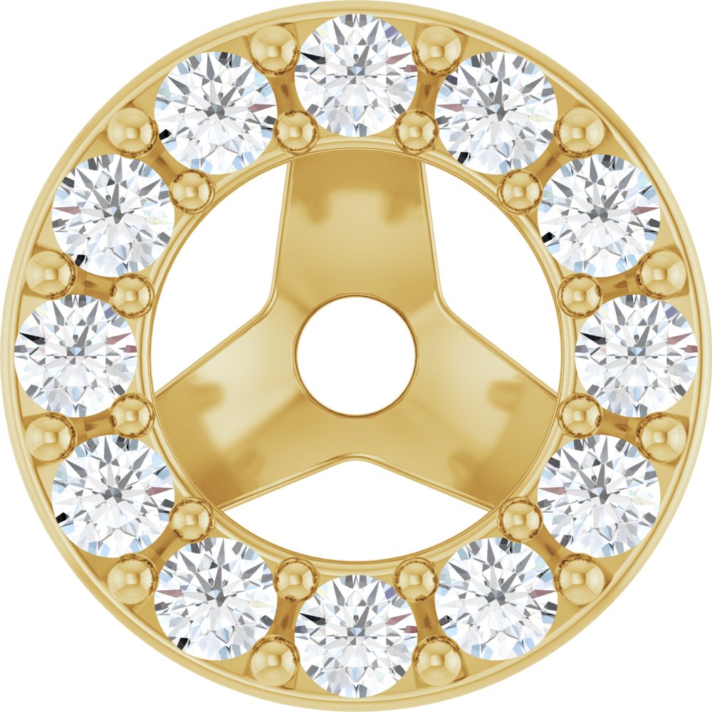 14K Yellow Gold 1/6 CTW Natural Diamond Halo-Style Earring Jackets