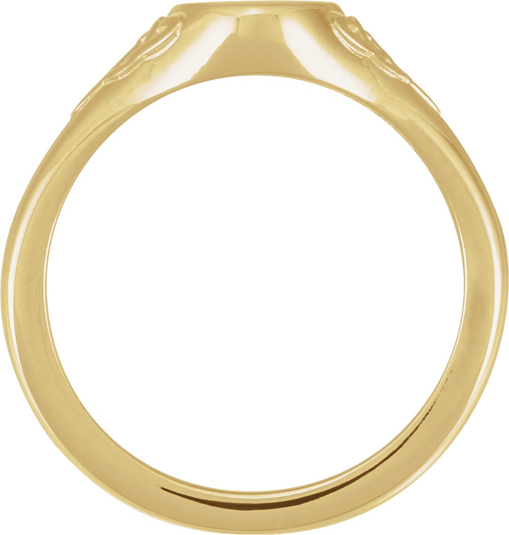 14K Yellow Engravable Oval Celtic-Inspired Signet Ring