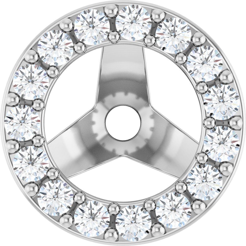 14K White 1/5 CTW Natural Diamond Halo-Style Earring Jackets