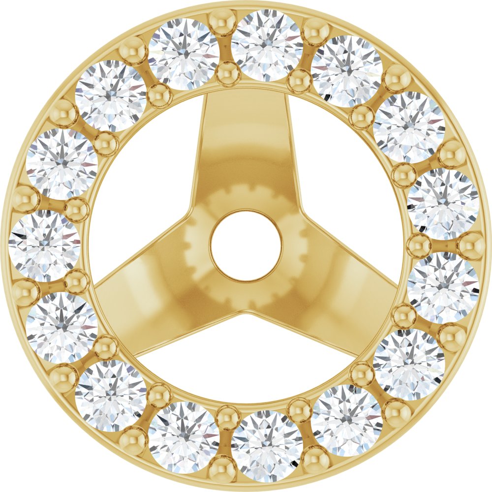 14K Yellow Gold 1/5 CTW Natural Diamond Halo-Style Earring Jackets