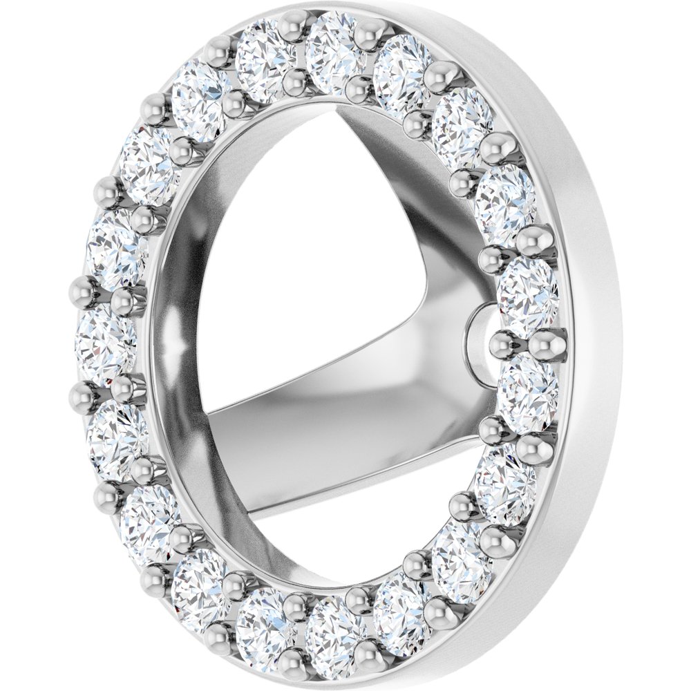 14K White Gold 1/4 CTW Natural Diamond Halo-Style Earring Jackets
