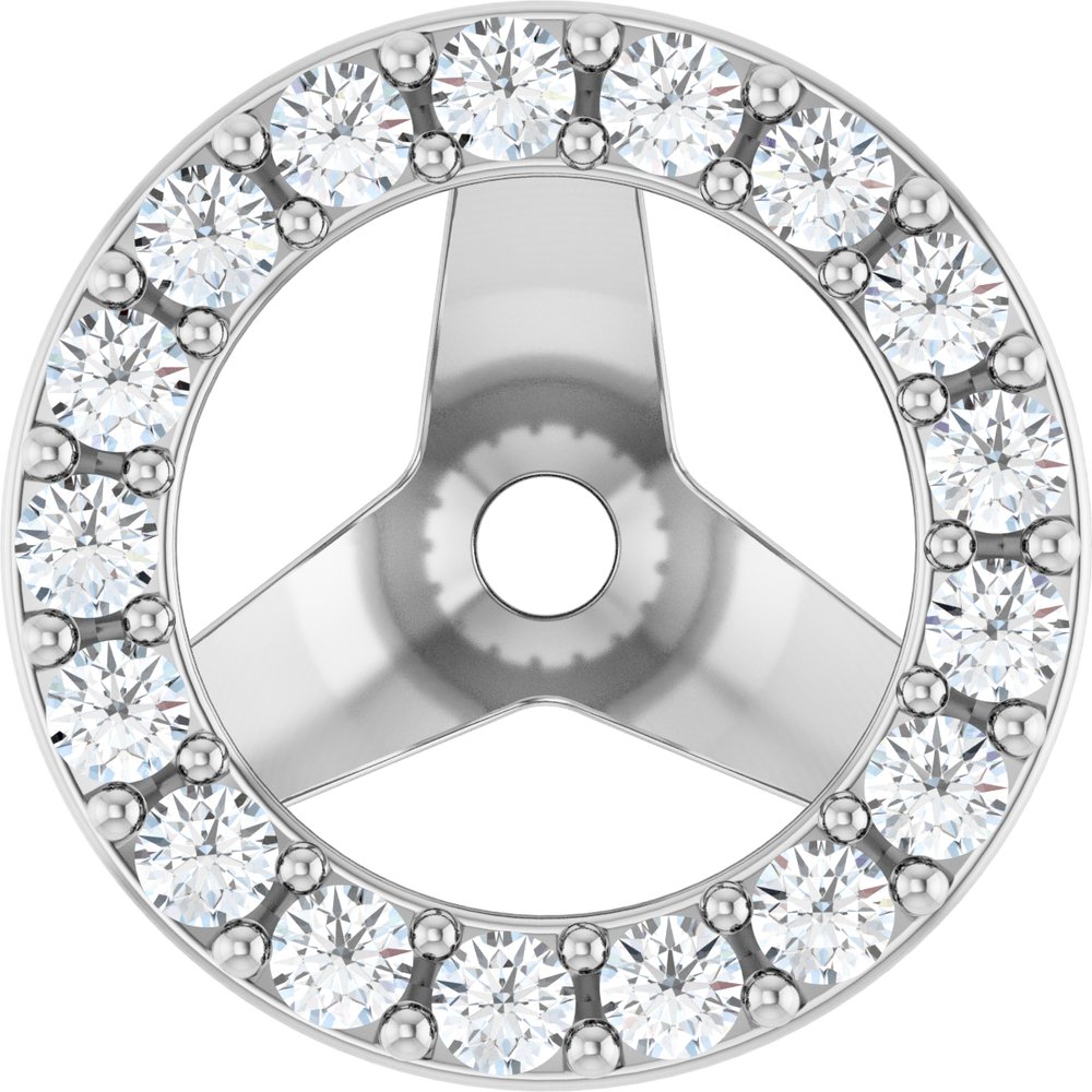 14K White Gold 1/5 CTW Natural Diamond Halo-Style Earring Jackets