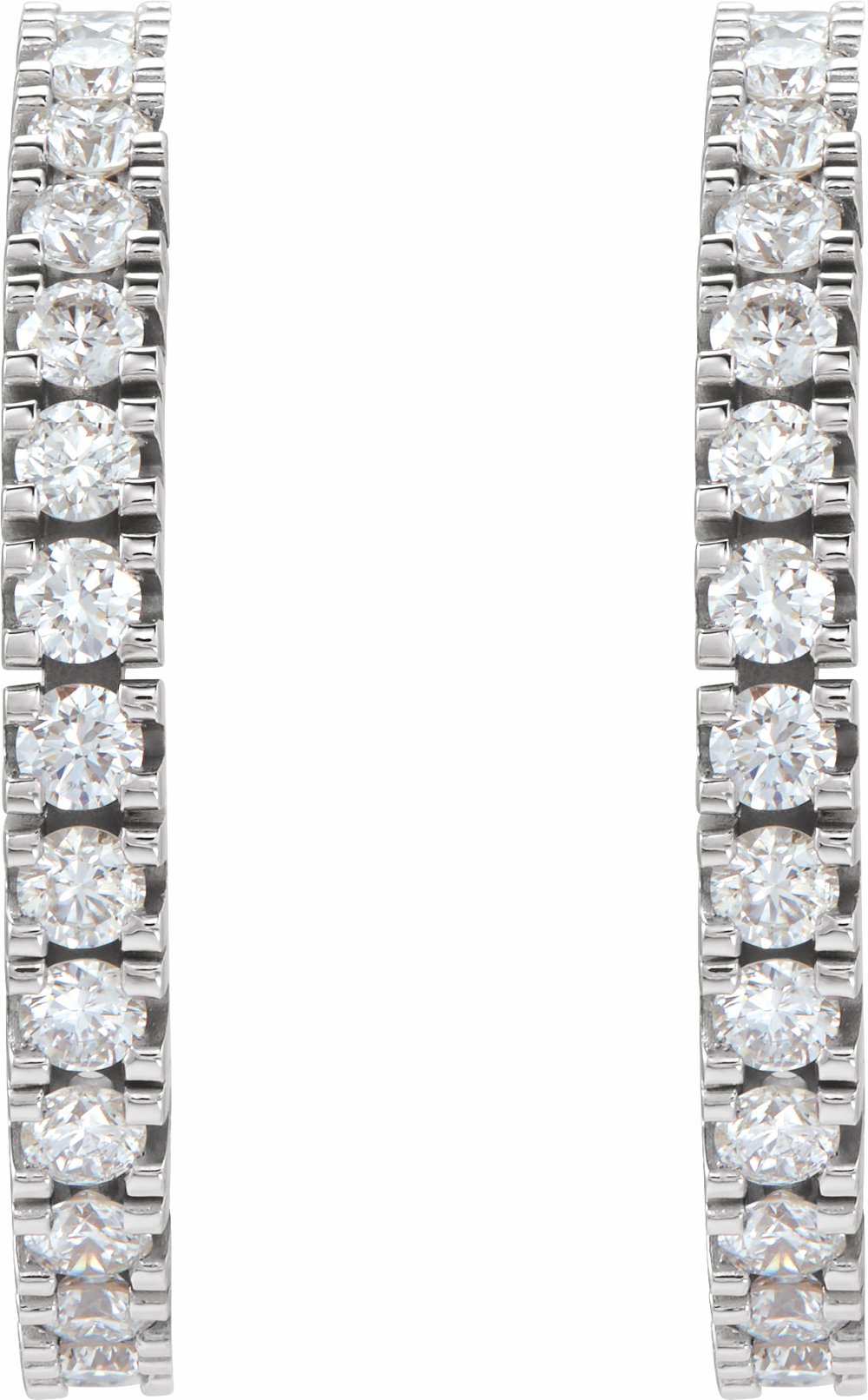 14K White Gold 1/2 CTW Lab-Grown Diamond 17.6 mm Hoop Earrings