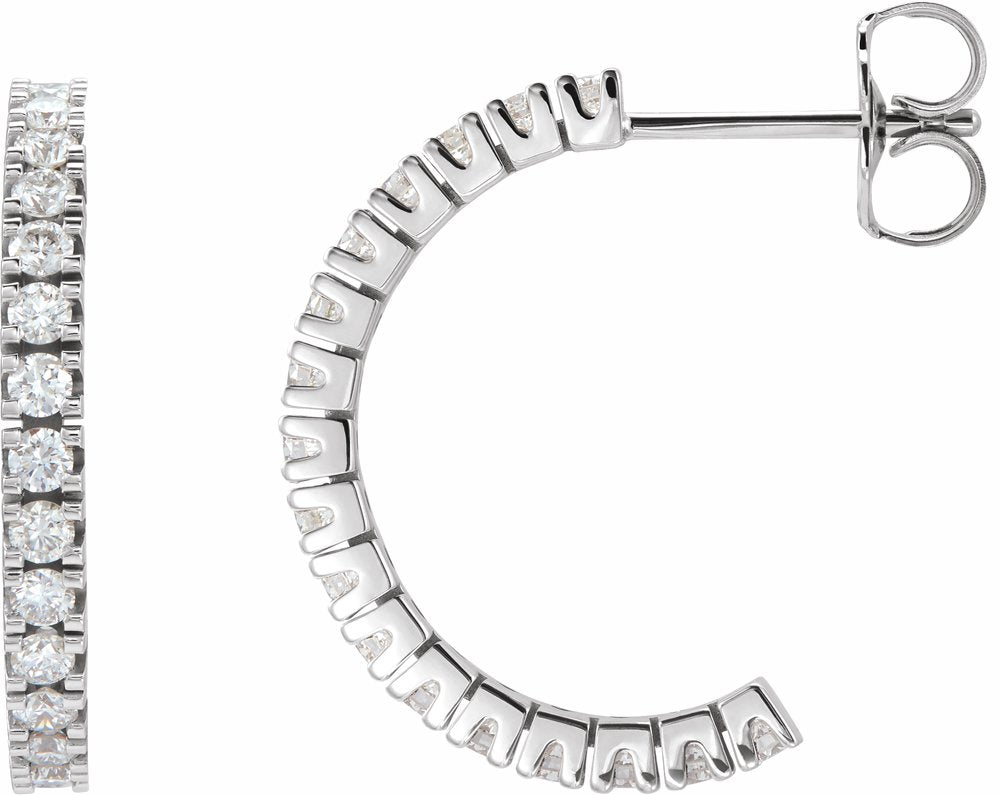 14K White Gold 1/2 CTW Lab-Grown Diamond 17.6 mm Hoop Earrings