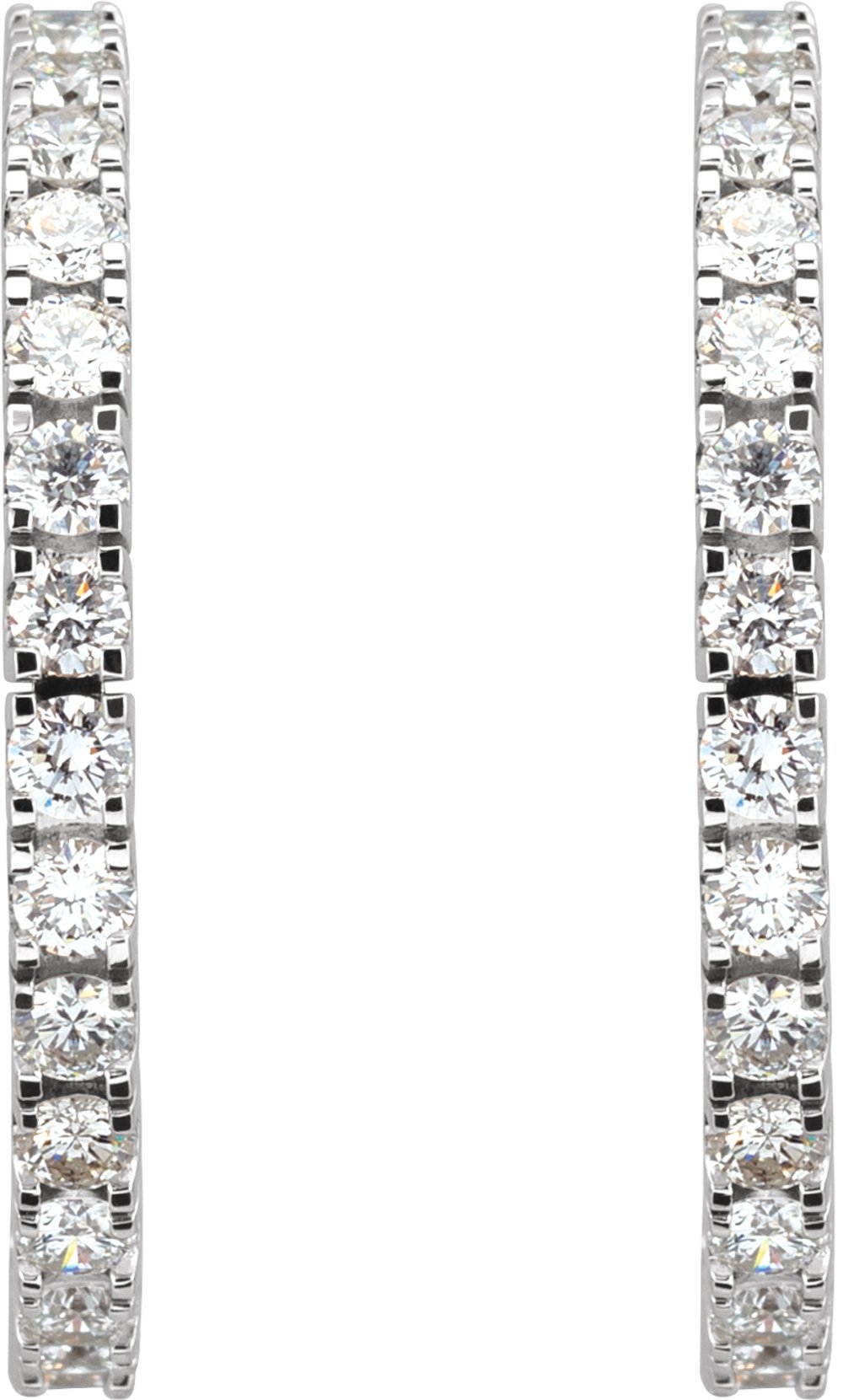 14K White Gold 2 1/5 CTW Lab-Grown Diamond 27.7 mm Hoop Earrings