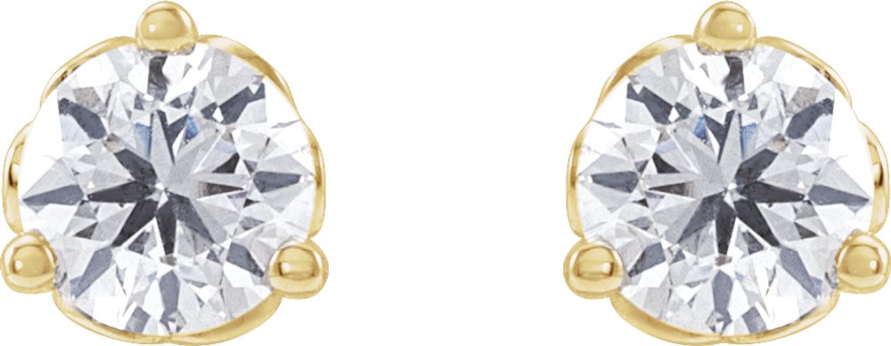 14K Yellow 1/2 CT Lab-Grown Diamond Scroll Earrings