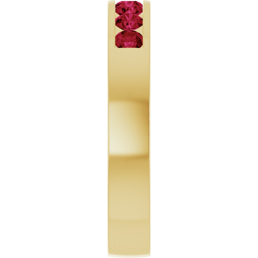 14K Yellow Gold Lab-Grown Ruby Anniversary Band