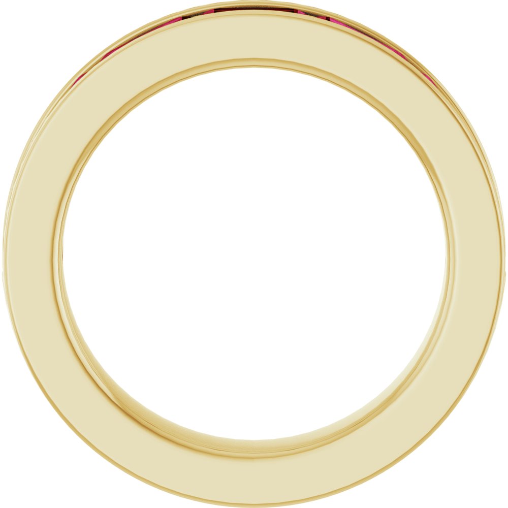 14K Yellow Gold Lab-Grown Ruby Anniversary Band