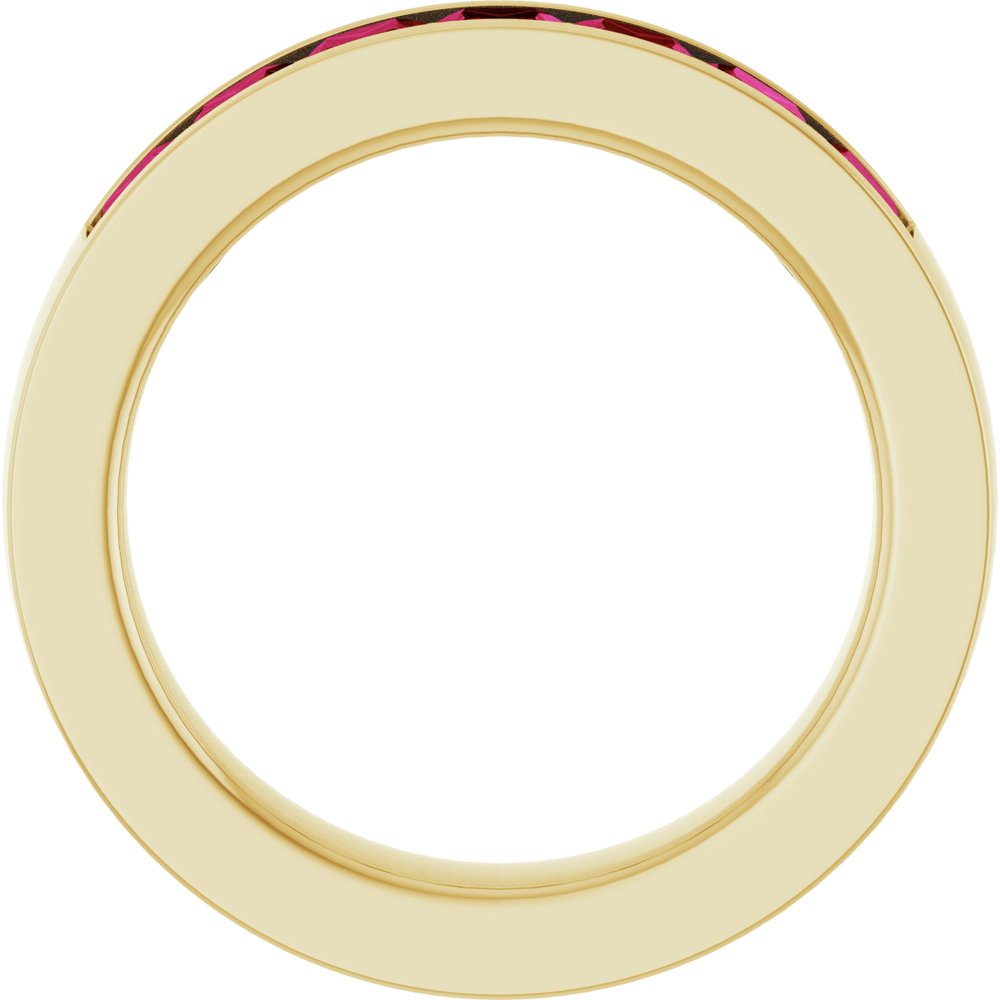 14K Yellow Gold Lab-Grown Ruby Anniversary Band