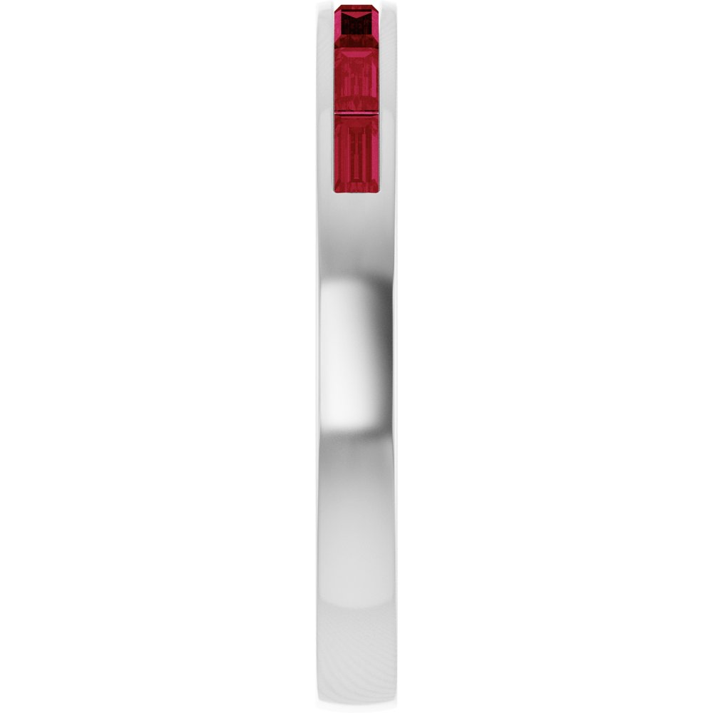 14K White Gold Lab-Grown Ruby Anniversary Band