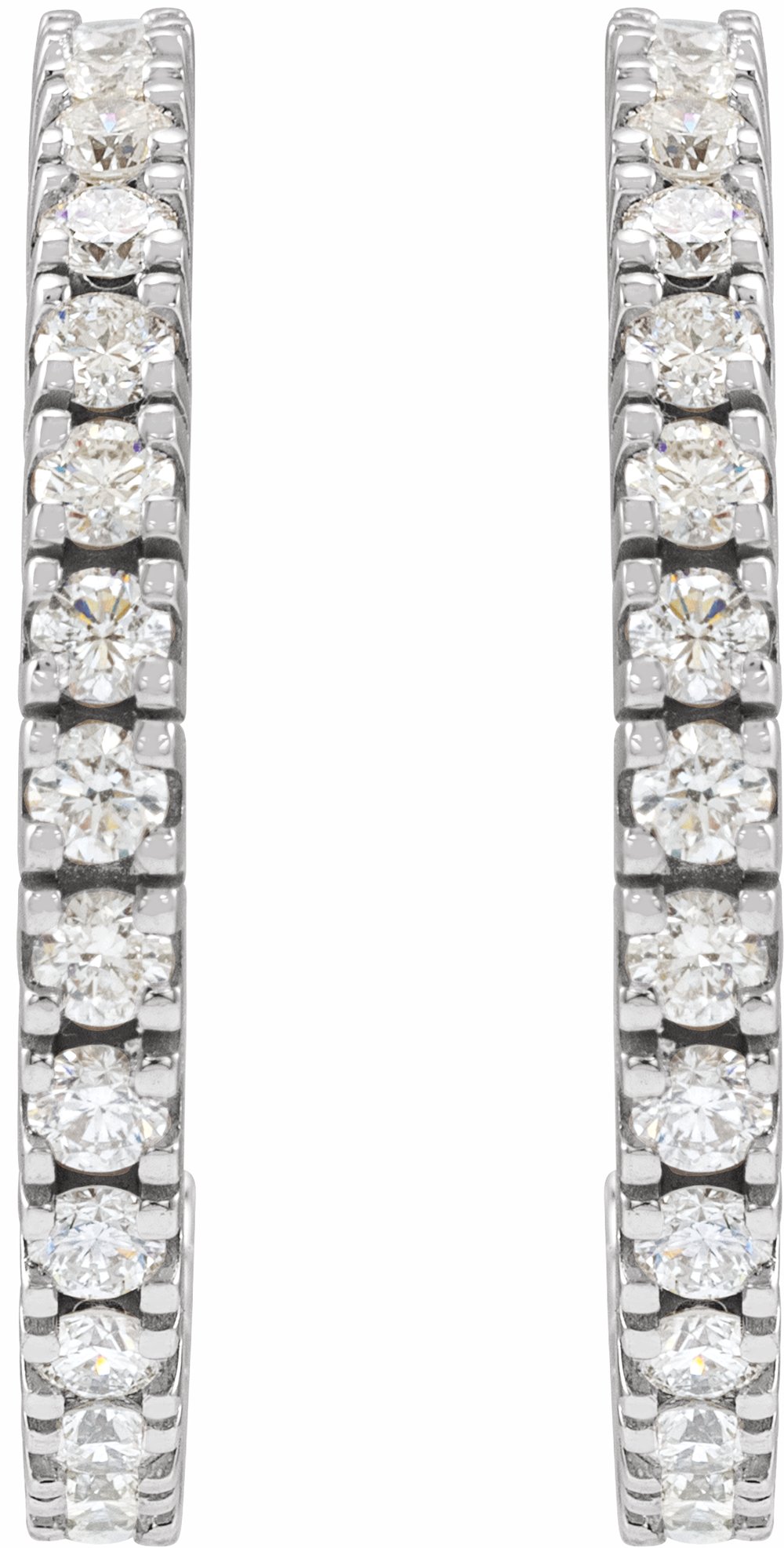 14K White 1 5/8 CTW Lab-Grown Diamond 24.7 mm Hoop Earrings