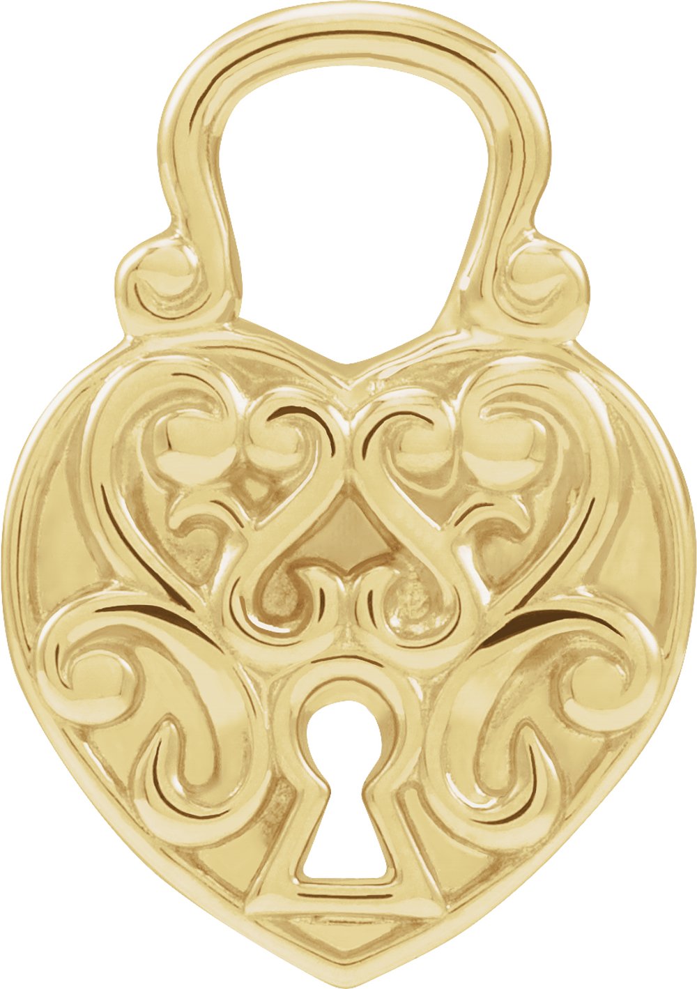 14K Yellow Gold 15.3x10.7 mm Vintage-Inspired Lock Pendant