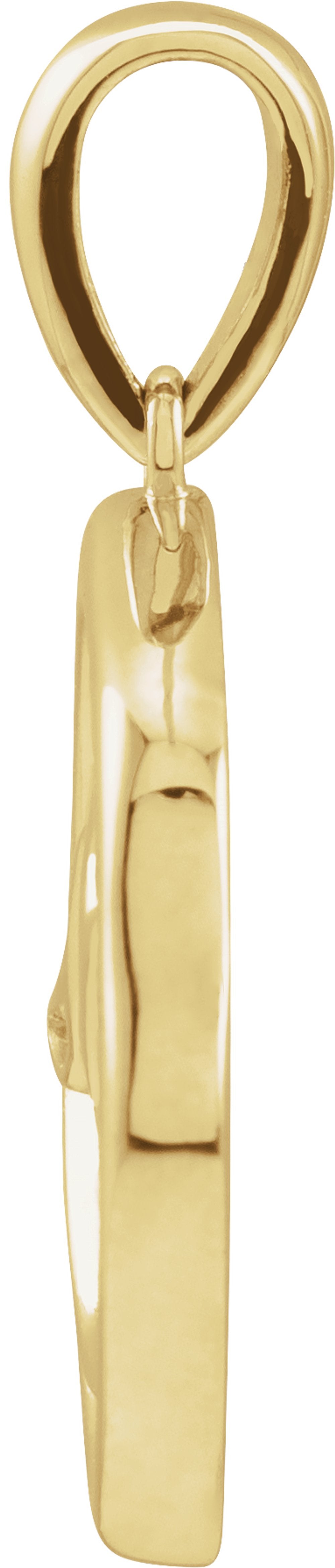 14K Yellow Gold Symbolic Wolf Animal Pendant