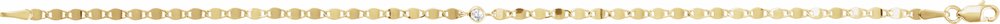 14K Yellow Gold .06 CT Natural Diamond Bezel-Set Link 7 1/2" Bracelet