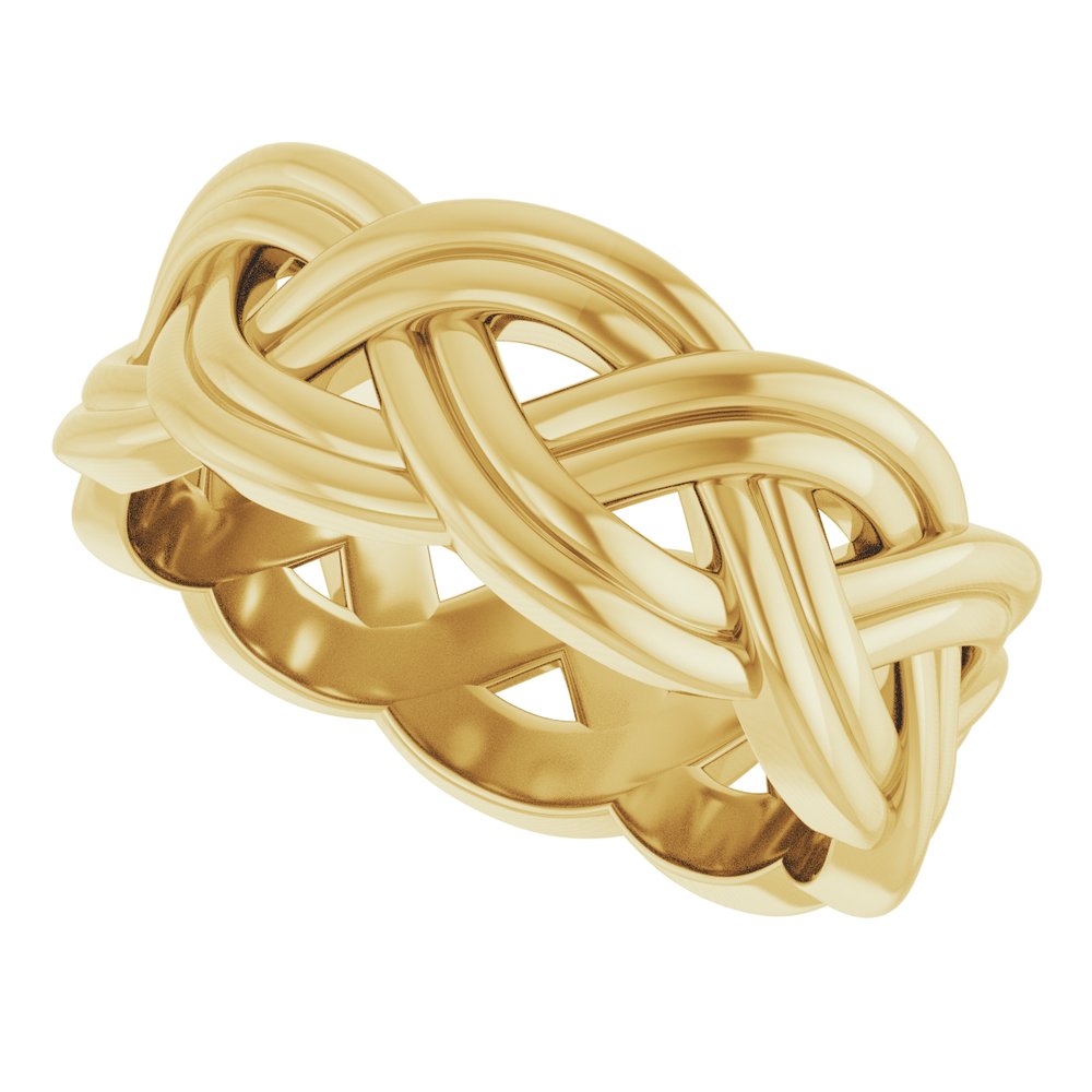 14K Yellow Gold 8 mm Woven-Design Band Size 7