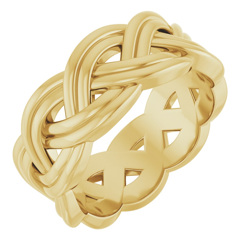 14K Yellow Gold 8 mm Woven-Design Band Size 7