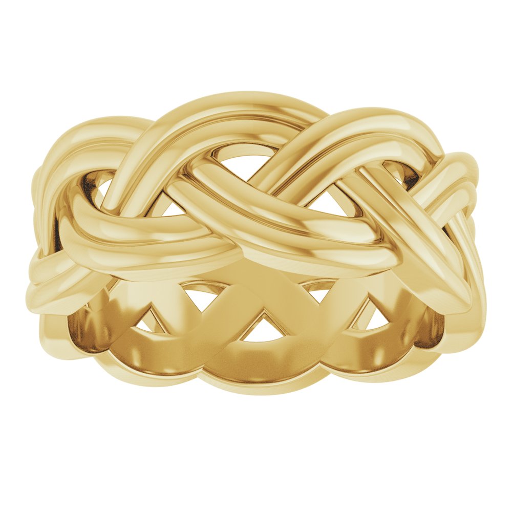 14K Yellow Gold 8 mm Woven-Design Band Size 7
