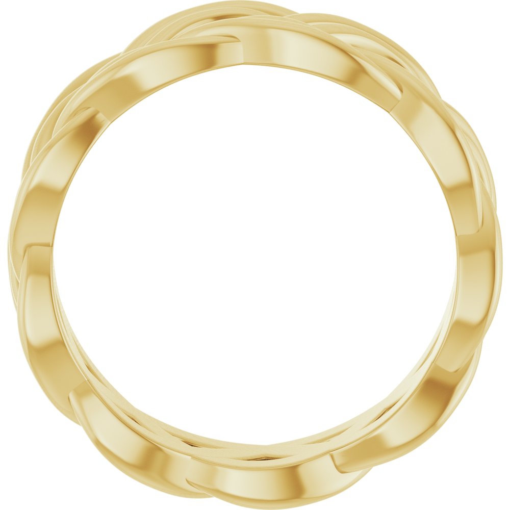 14K Yellow Gold 8 mm Woven-Design Band Size 7