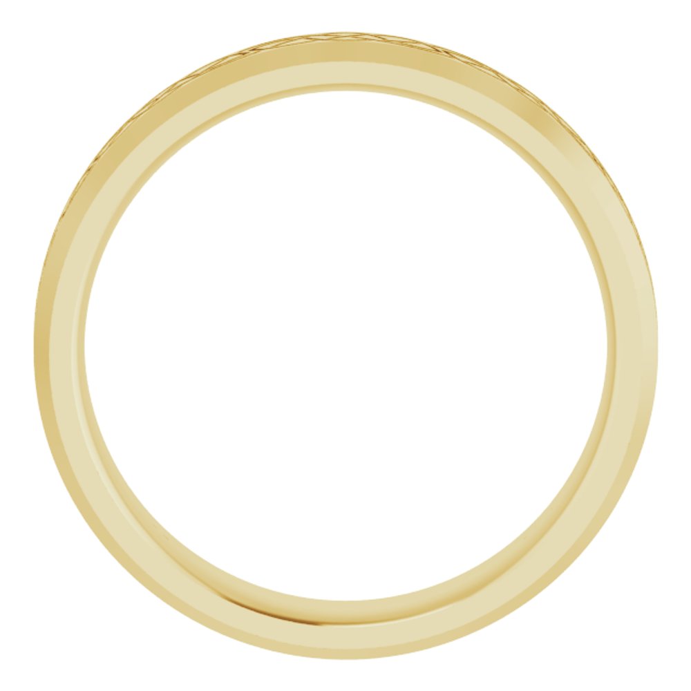 14K Yellow Gold 5 mm Beveled-Edge Celtic-Inspired Comfort-Fit Flat Band Size 9.5