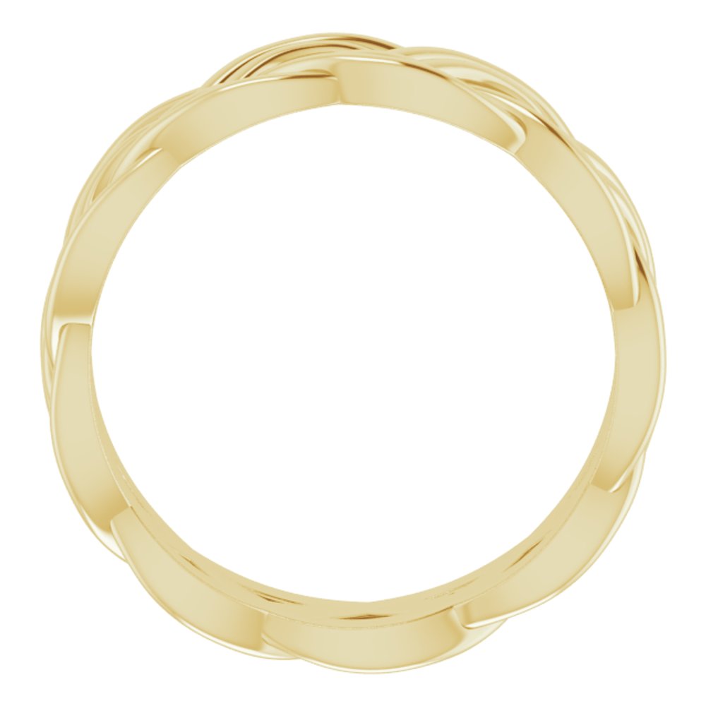 10K Yellow Gold 8 mm Woven-Design Band Size 10.5