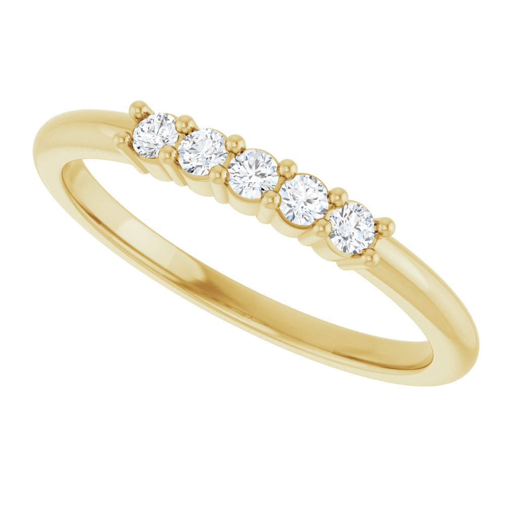 14K Yellow Gold 1/6 CTW Lab-Grown Diamond 5-Year Anniversary Band