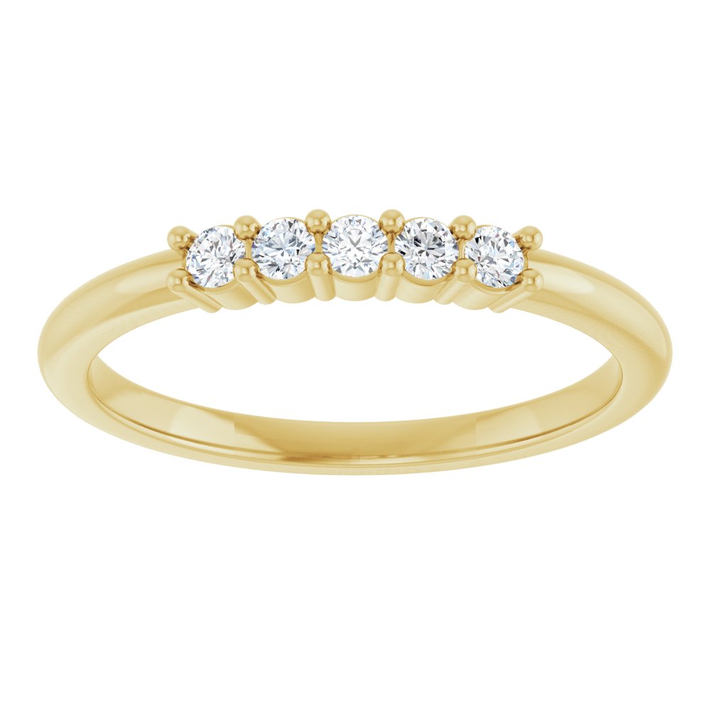 14K Yellow Gold 1/6 CTW Lab-Grown Diamond 5-Year Anniversary Band