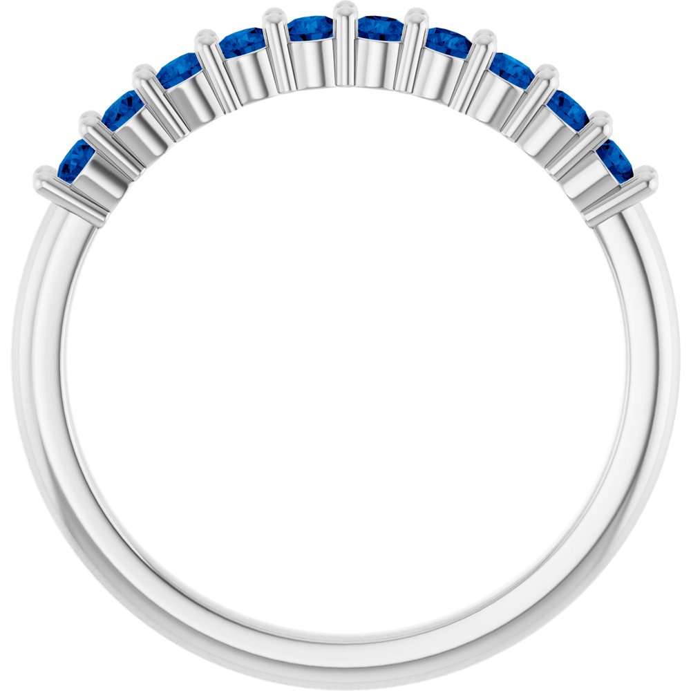 14K White Gold Natural Blue Sapphire 10-Year Anniversary Band