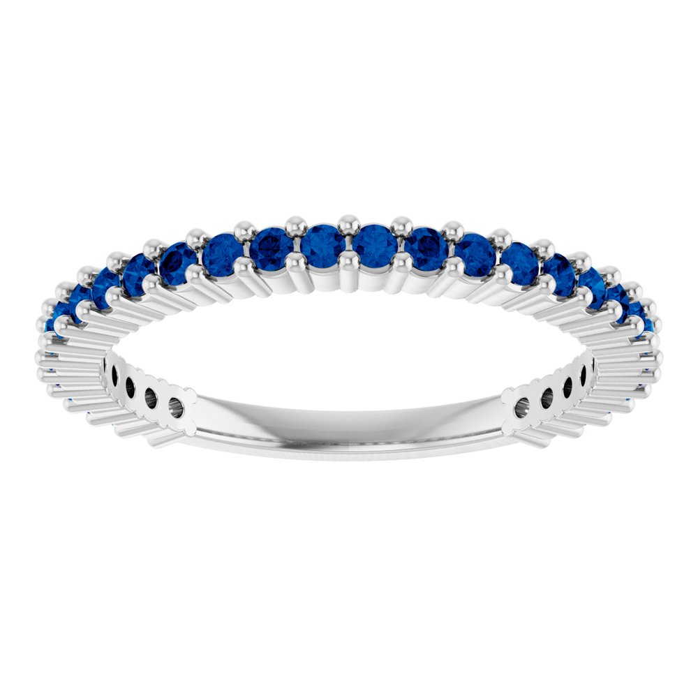 14K White Gold Natural Blue Sapphire 30-Year Anniversary Band