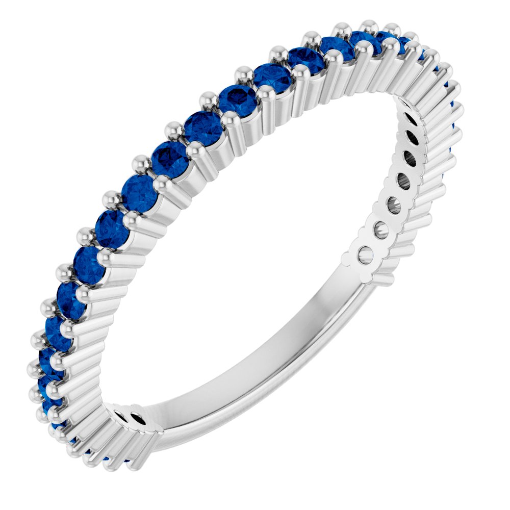 14K White Gold Natural Blue Sapphire 30-Year Anniversary Band