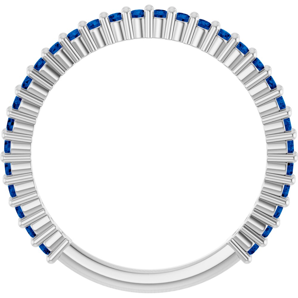 14K White Gold Natural Blue Sapphire 30-Year Anniversary Band