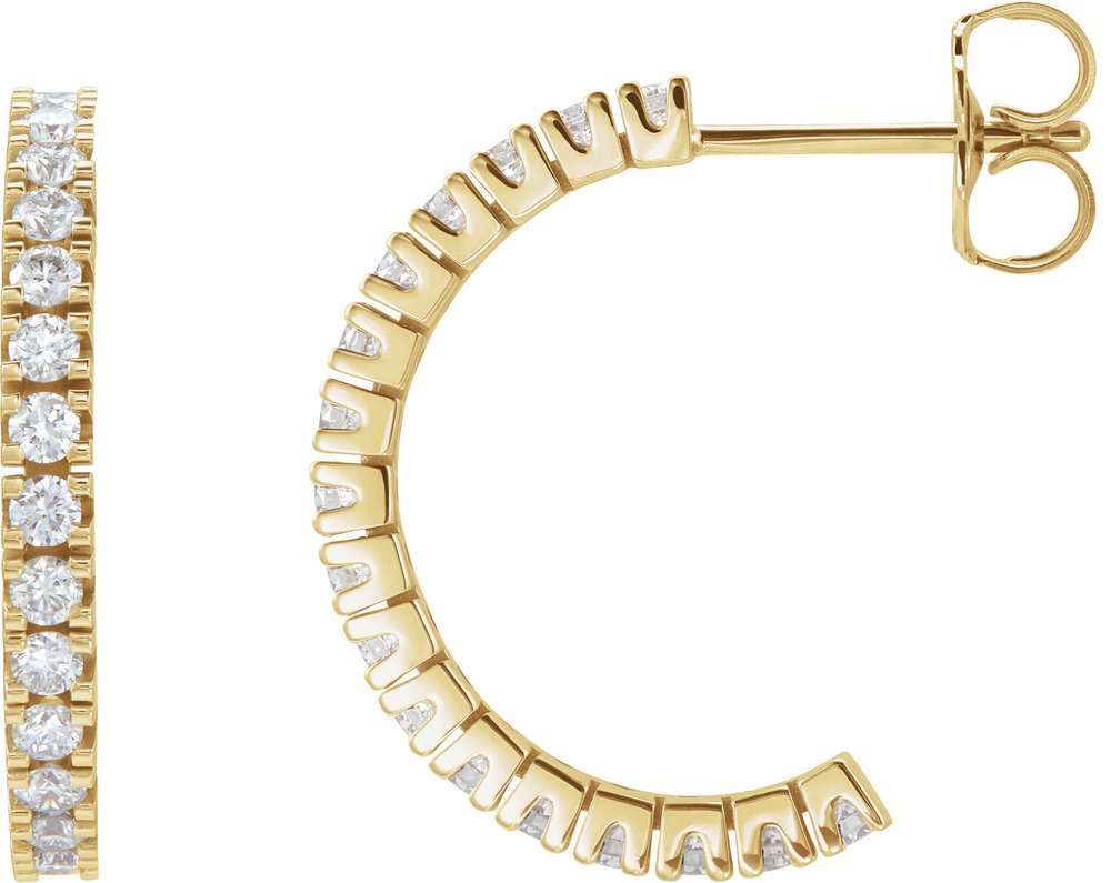 14K Yellow Gold 1/2 CTW Natural Diamond 17.6 mm Hoop Earrings