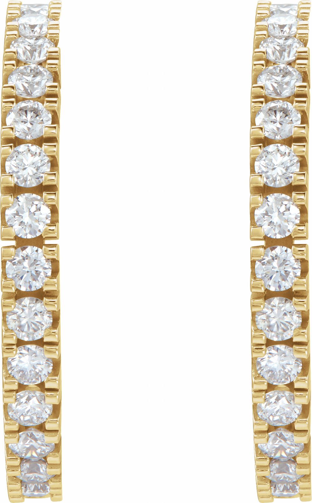 14K Yellow Gold 1/2 CTW Natural Diamond 17.6 mm Hoop Earrings