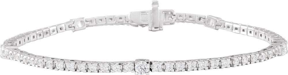 14K White Gold 1 3/4 CTW Lab-Grown Diamond 7" Line Bracelet