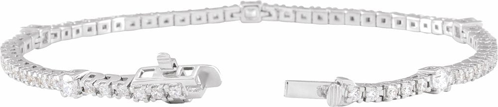 14K White Gold 1 3/4 CTW Lab-Grown Diamond 7" Line Bracelet